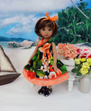 Tropical Paradise - dress & sandals for Little Darling Doll or 33cm BJD