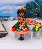 Tropical Paradise - dress & sandals for Little Darling Doll or 33cm BJD
