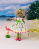 Tropical Pineapple - dress, tights & shoes for Little Darling Doll or 33cm BJD