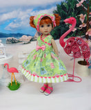 Tropical Postcard - dress, kerchief & sandals for Little Darling Doll or 33cm BJD