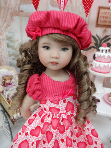 True Love - dress, hat, tights & shoes for Little Darling Doll or 33cm BJD