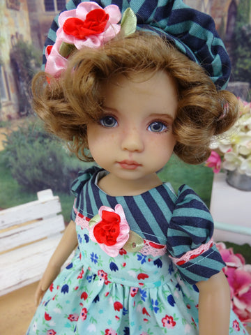 Tutti Floral dress beret tights shoes for Little Darling
