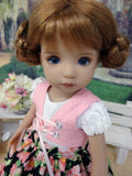 Tyrol Garden - dirndl ensemble with tights & boots for Little Darling Doll or 33cm BJD