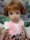 Tyrol Garden - dirndl ensemble with tights & boots for Little Darling Doll or 33cm BJD