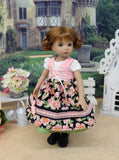 Tyrol Garden - dirndl ensemble with tights & boots for Little Darling Doll or 33cm BJD