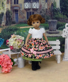Tyrol Garden - dirndl ensemble with tights & boots for Little Darling Doll or 33cm BJD