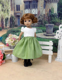 Tyrol Garden - dirndl ensemble with tights & boots for Little Darling Doll or 33cm BJD