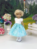 Tyrolean Summer - dirndl ensemble with tights & boots for Little Darling Doll or 33cm BJD