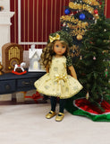 Under the Mistletoe - dress, beret, tights & shoes for Little Darling Doll or other 33cm BJD