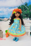 Under the Sea - dress, hat, socks & shoes for Little Darling Doll or 33cm BJD