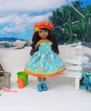 Under the Sea - dress, hat, socks & shoes for Little Darling Doll or 33cm BJD