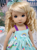 Unicorn Meadow - dress, tights & shoes for Little Darling Doll or 33cm BJD