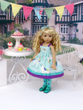 Unicorn Meadow - dress, tights & shoes for Little Darling Doll or 33cm BJD