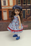 Union Jack - dress, jacket, beret, tights & shoes for Little Darling Doll or 33cm BJD