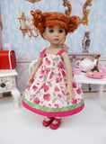 Valentine Flowers - dress, socks & shoes for Little Darling Doll or 33cm BJD