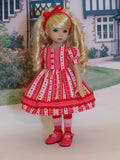 Valentine Heart - dress, tights & shoes for Little Darling Doll