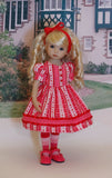Valentine Heart - dress, tights & shoes for Little Darling Doll