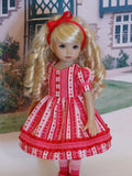 Valentine Heart - dress, tights & shoes for Little Darling Doll