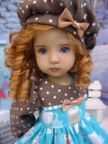 Vanilla Latte - dress, hat, tights & shoes for Little Darling Doll or 33cm BJD