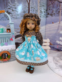 Vanilla Latte - dress, hat, tights & shoes for Little Darling Doll or 33cm BJD