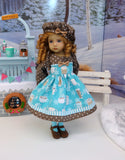 Vanilla Latte - dress, hat, tights & shoes for Little Darling Doll or 33cm BJD