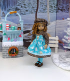 Vanilla Latte - dress, hat, tights & shoes for Little Darling Doll or 33cm BJD