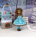 Vanilla Latte - dress, hat, tights & shoes for Little Darling Doll or 33cm BJD