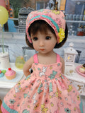 Vintage Playtime - dress, kerchief, socks & shoes for Little Darling Doll or 33cm BJD