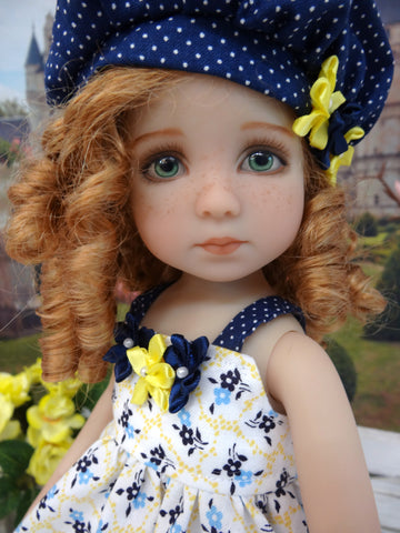 Vintage Posy - dress, hat, tights & shoes for Little Darling Doll or other 33cm BJD