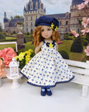 Vintage Posy - dress, hat, tights & shoes for Little Darling Doll or other 33cm BJD
