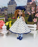 Vintage Posy - dress, hat, tights & shoes for Little Darling Doll or other 33cm BJD
