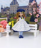 Vintage Posy - dress, hat, tights & shoes for Little Darling Doll or other 33cm BJD
