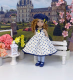 Vintage Posy - dress, hat, tights & shoes for Little Darling Doll or other 33cm BJD
