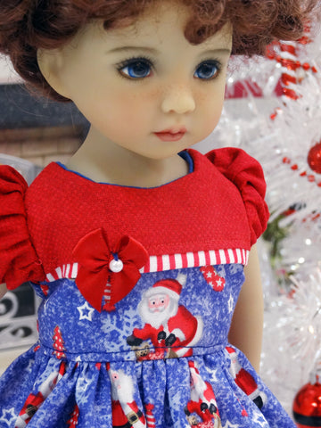 Visit from Santa - dress, socks & shoes for Little Darling Doll or 33cm BJD