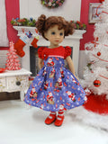 Visit from Santa - dress, socks & shoes for Little Darling Doll or 33cm BJD