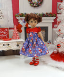 Visit from Santa - dress, socks & shoes for Little Darling Doll or 33cm BJD