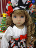 Waiting for Santa - dress, hat, tights & shoes for Little Darling Doll or 33cm BJD