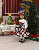 Waiting for Santa - dress, hat, tights & shoes for Little Darling Doll or 33cm BJD