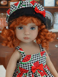 Watermelon Seeds - babydoll top, bloomers, hat & sandals for Little Darling Doll