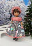 Wee Winter Wonderland - dress, hat, tights & shoes for Little Darling Doll or 33cm BJD