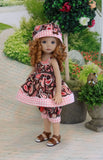Western Paisley - babydoll top, bloomers, hat & sandals for Little Darling Doll