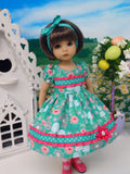 Whimsical Meadow - dress, tights & shoes for Little Darling Doll