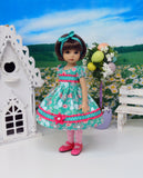 Whimsical Meadow - dress, tights & shoes for Little Darling Doll
