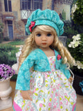 Whimsical Paisley - dress, jacket, beret, tights & shoes for Little Darling Doll or 33cm BJD