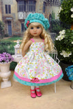 Whimsical Paisley - dress, jacket, beret, tights & shoes for Little Darling Doll or 33cm BJD