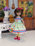 Whimsical Wood - dress, tights & shoes for Little Darling Doll