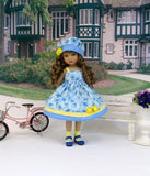 Wild Blue Yonder - dress, hat, socks & shoes for Little Darling Doll or 33cm BJD