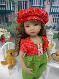 Wild Cherry - romper, jacket, hat, socks & shoes for Little Darling Doll or 33cm BJD