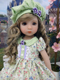 Wildflower Meadow - dress, hat, socks & shoes for Little Darling Doll or 33cm BJD