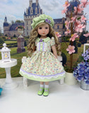 Wildflower Meadow - dress, hat, socks & shoes for Little Darling Doll or 33cm BJD